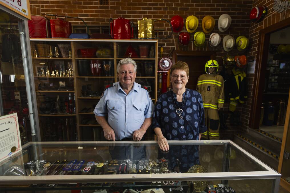 Former firefighter Chris Berry and wife Joanne Berry are celebrating the old Coolamon Fire Station's 90th birthday. Picture by Ash Smith 