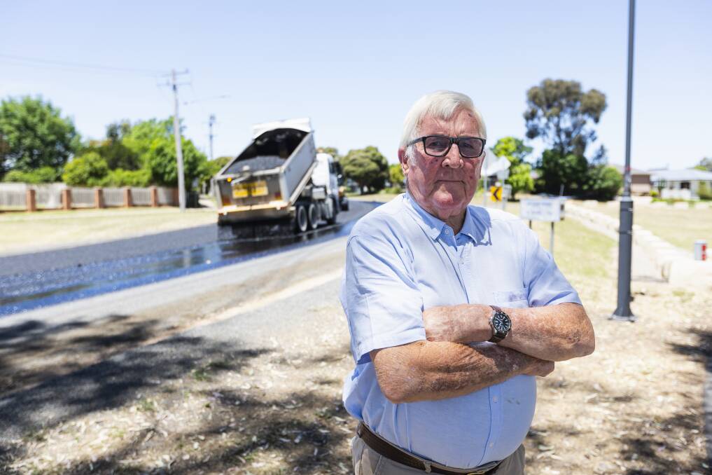 Lake Albert resident Hugh Dodwell is displeased with Wagga City Council's approach to repairing the city's roads. Picture by Ash Smith