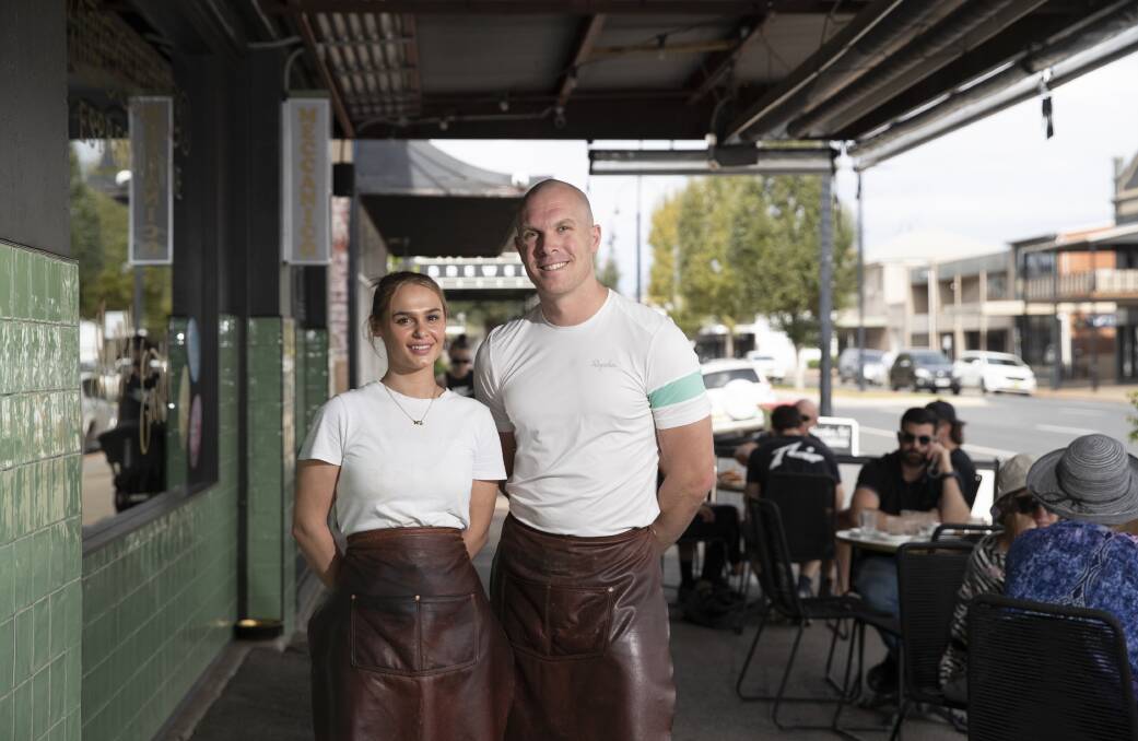 SALES SOAR: Meccanico Espresso and Wine's Clarissa Lambert and co-owner Richard Moffatt continued working right across the Easter long weekend. Picture: Madeline Begley 