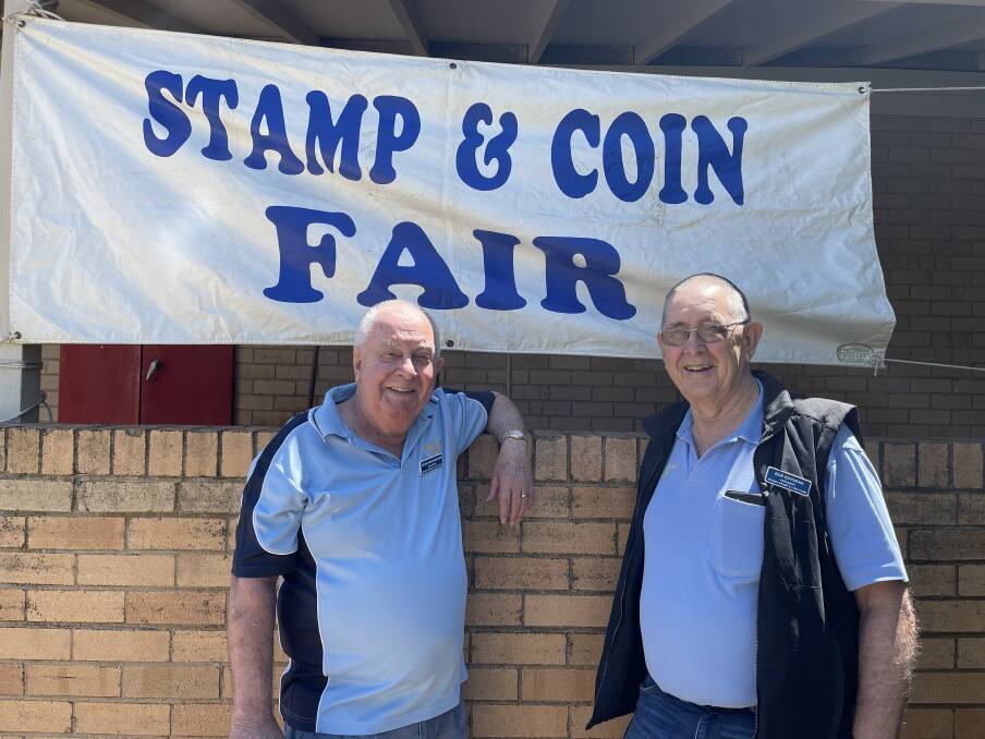 Wagga Stamp Club secretary Peter Simpfendorfer with president Bob Edyvean at the 2021 November Stamp and Coin Fair. Picture: Taylor Dodge