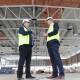 TOUR TIME: General manager operations Scott Murray leads councillor Dan Hayes through the new PCYC site as builders continue to work on its development. Picture: Les Smith 