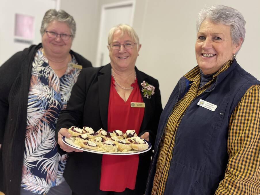 WELCOME: CWA state honorary treasurer Sharyn Buck with CWA state president Joy Beams and Riverina president Carol Grylls. Picture: Taylor Dodge