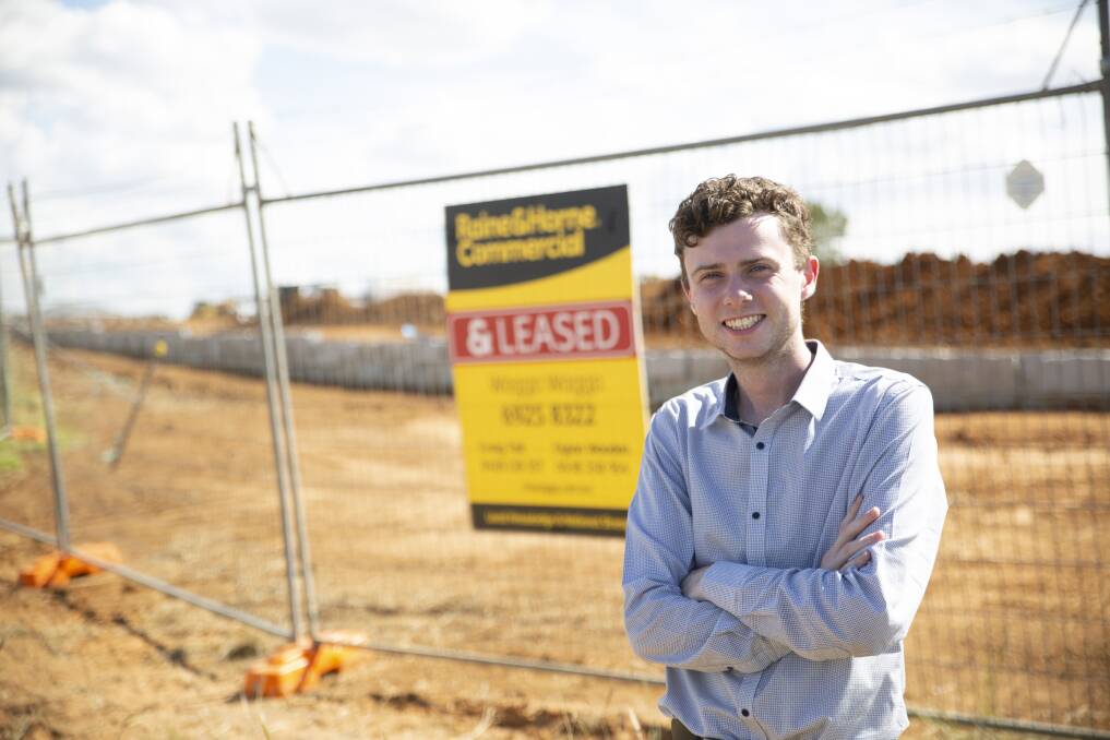 UNDERWAY: Raine & Horne Commercial Real-estate agent Dylan Wooden at the development site of a multimillion-dollar shopping centre in Estella central. Picture: Madeline Begley