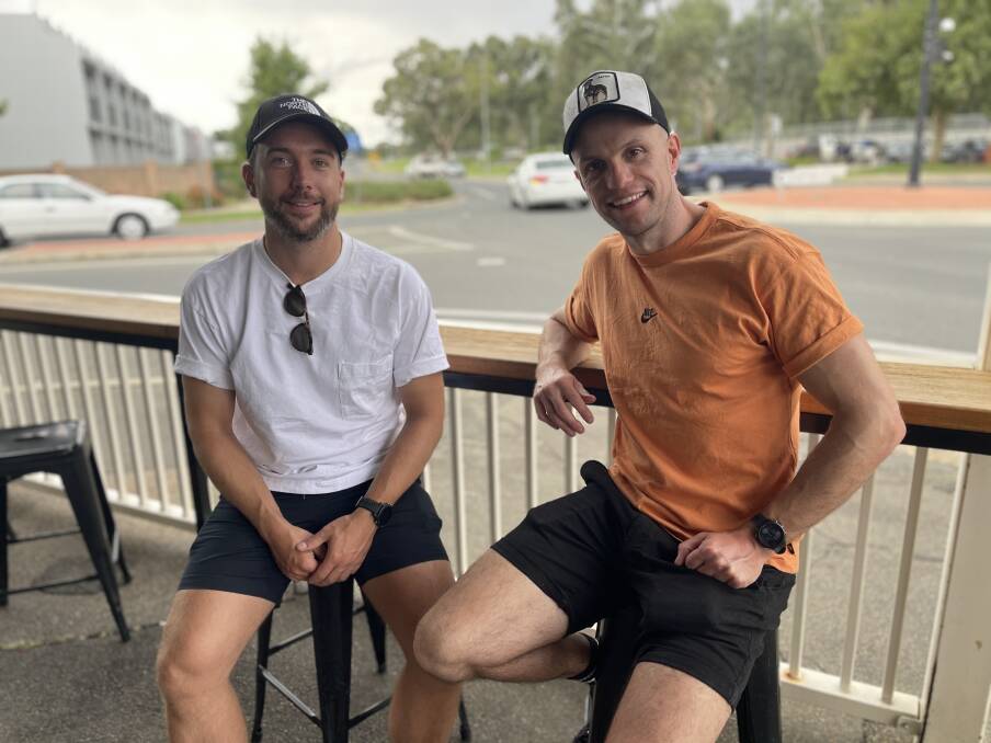 RIDING FOR PURPOSE: Matt Nicholas and Mark Lloyd are riding from Sydney to Melbourne via Wagga to raise funds for, and awareness of an uncommon disease. Picture: Taylor Dodge