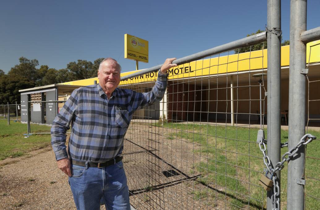 Lockhart Shire Council mayor Greg Verdon is hoping there will be a promising future for the King's Own Hotel Motel. Picture by Tom Dennis 