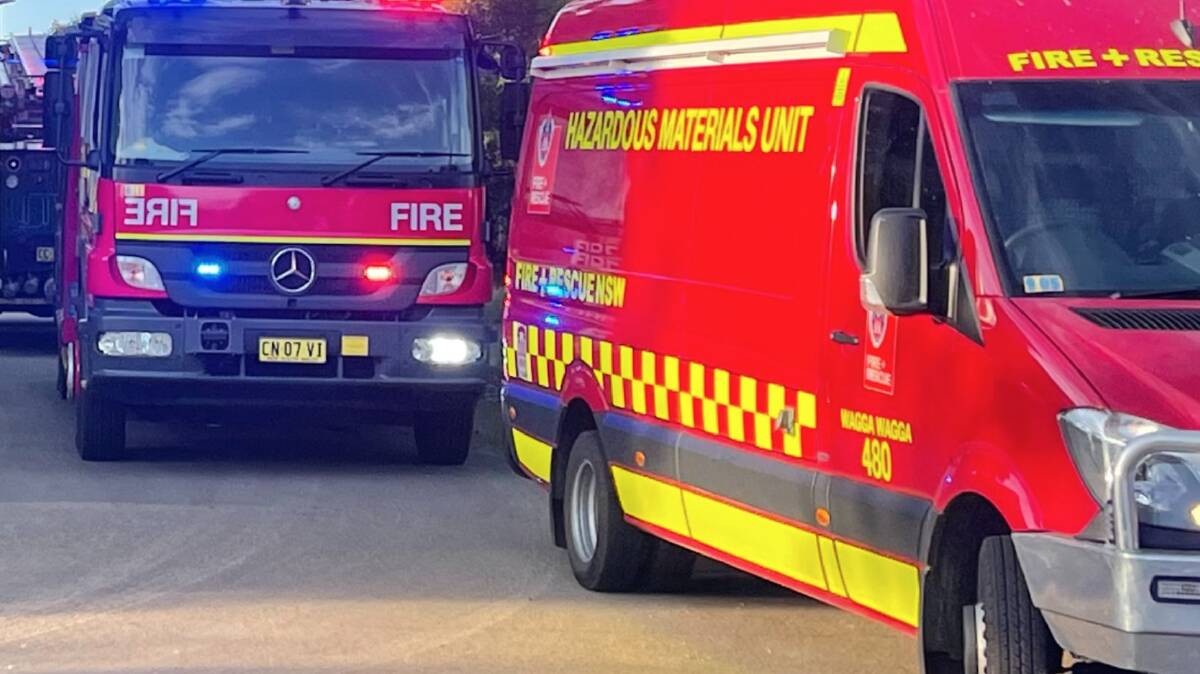 Fire and Rescue NSW's Wagga hazardous materials unit was called to a large lithium-ion battery incident near Tumut on Wednesday, November 1. Picture by Taylor Dodge