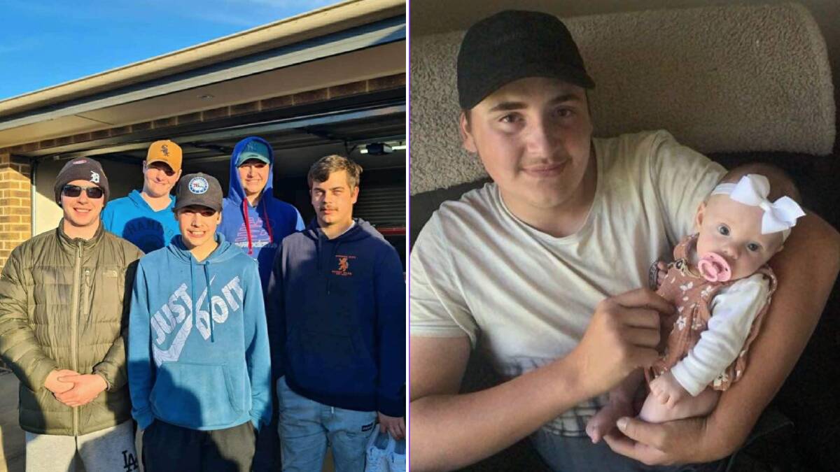 Late Wagga teen Corey Moss pictured with his four brothers Jai Owens, Kody Moss, Levi Moss and Zak Moss. Pictures supplied