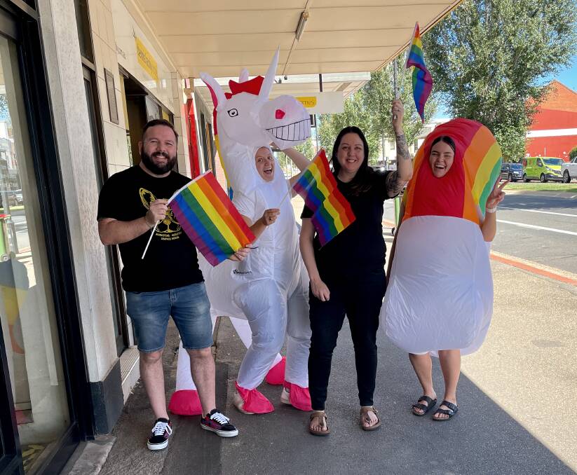 TIME FOR COLOUR: James Houghton, Milly Osborne, Cristy Houghton and Sophie Manwaring are ready to celebrate the 2022 Wagga Mardi Gras. Picture: Taylor Dodge