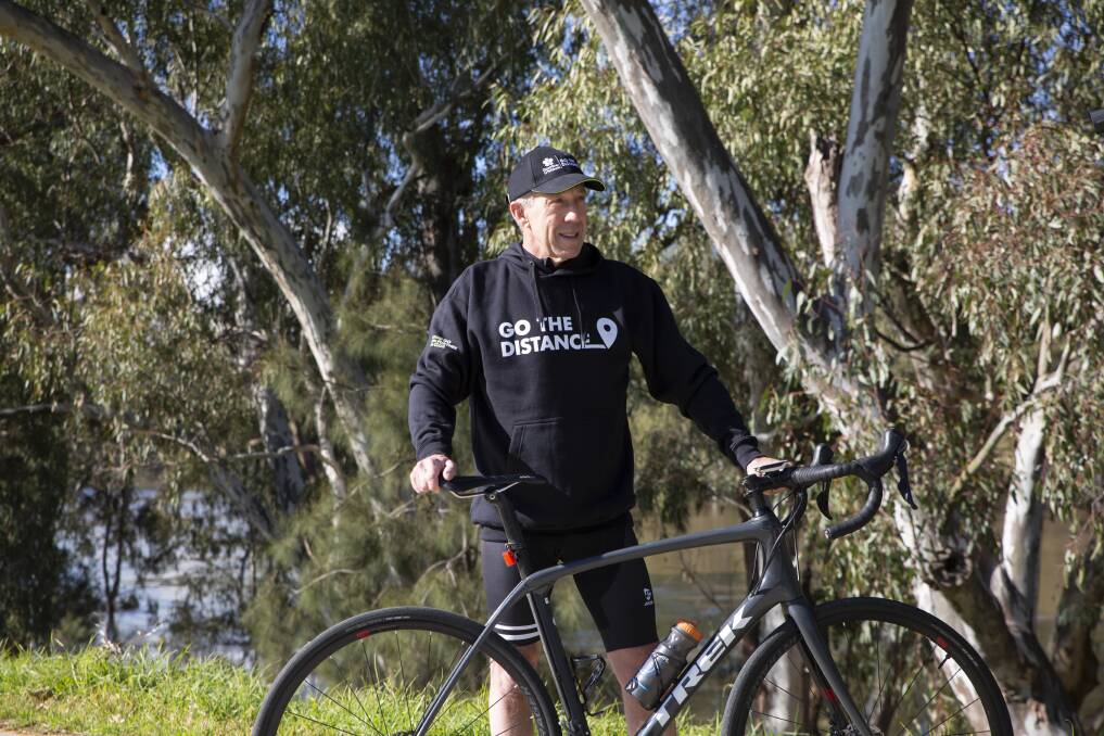 READY TO ROLL: Wagga dad Tim Doyle will cycle 35 kilometres a day during August for his daughter who is battling breast cancer. Picture: Madeline Begley 