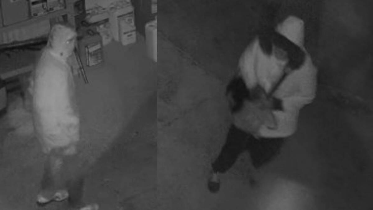 Police have released CCTV of those believed to be involved in a break and enter at a rural business on Boorowa Street, Young. Picture by NSW Police 