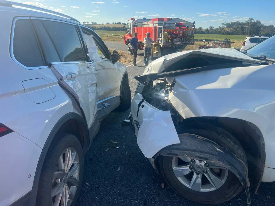 Two people sustained minor injuries after their cars collided on Holbrook Road at Maxwell. Picture supplied 