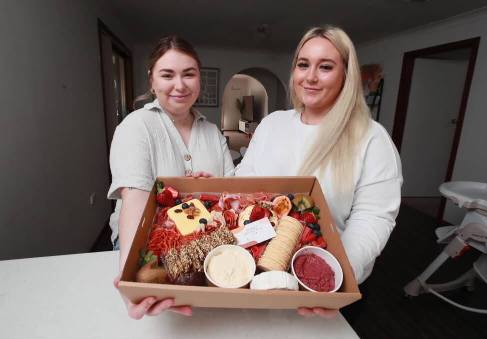 BUSINESS BOOMS: Sister-in-law Kyra Stanfield and Logann Phelps say their sales have taken off during lockdown. Picture: Les Smith 