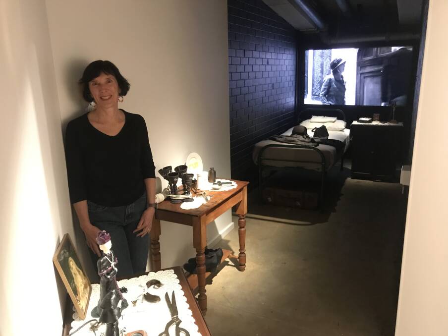 MULTIPLE PERSPECTIVES: Amanda Bromfield created an installation that incorporates ceramics, found objects and video performance to tell the story of Brigid Partridge. Picture: Supplied 