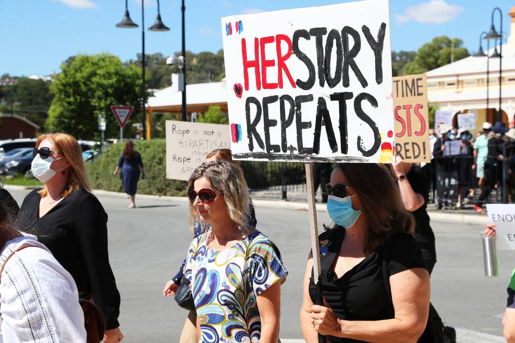 Wagga Women's March 4 Justice earlier this year. Picture: Emma Hillier 