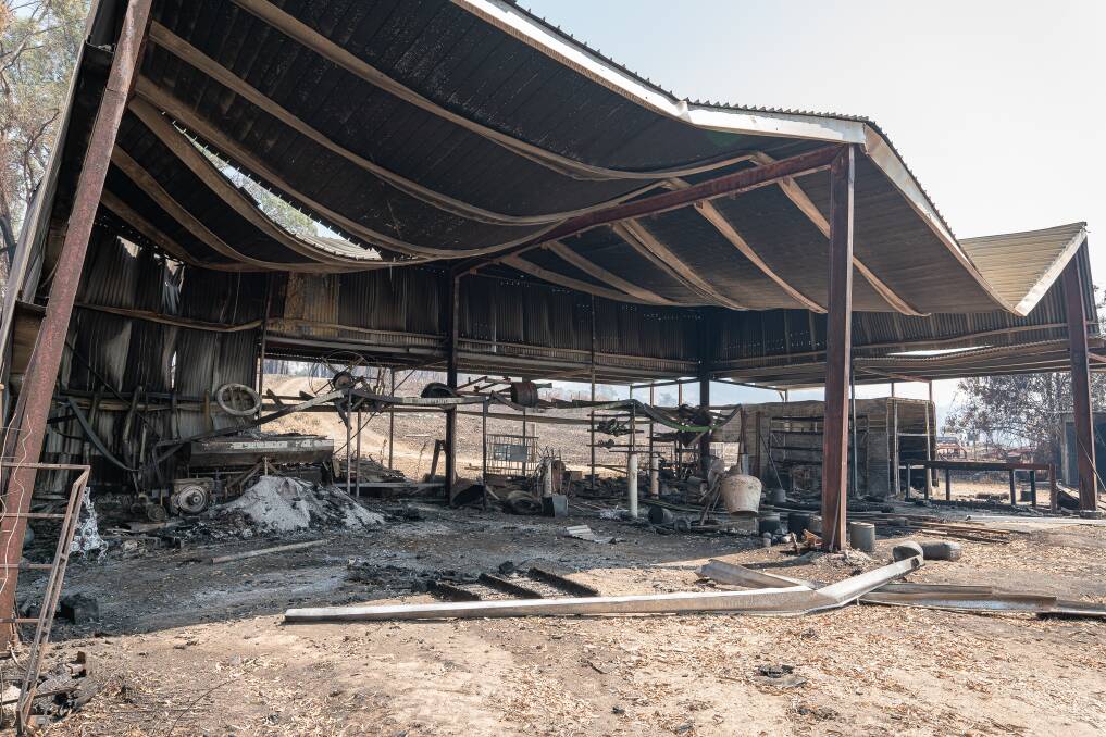 The Johansen Wine's shed was destroyed during the blaze. Picture: Sam Murphy 