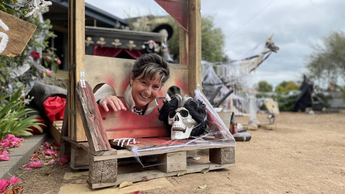 SPOOKY: Nicole Wade has spent the last month creating Halloween decorations to adorn her Forest Hill home. She says it's the perfect way to get creative. Picture: Annie Lewis 