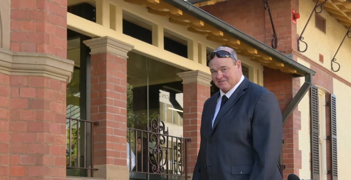HEARING: Former general manager Alan Eldridge arrives at Wagga Courthouse on Tuesday morning. Picture: Kenj Sato 
