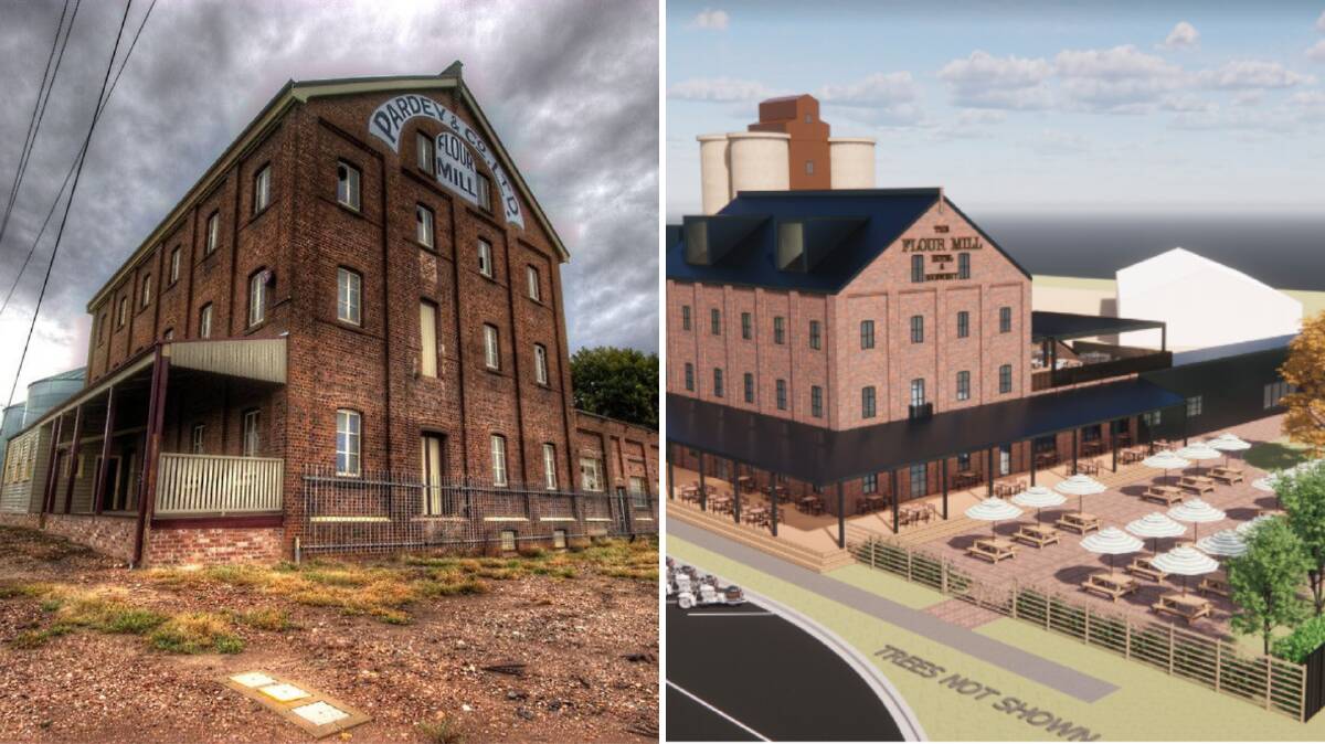 NEW LIFE: The Pardey's Flour Mill (pictured on the left) will soon be developed into a 14-room boutique hotel, restaurant, function centre and micro-brewery. Pictures: Supplied 
