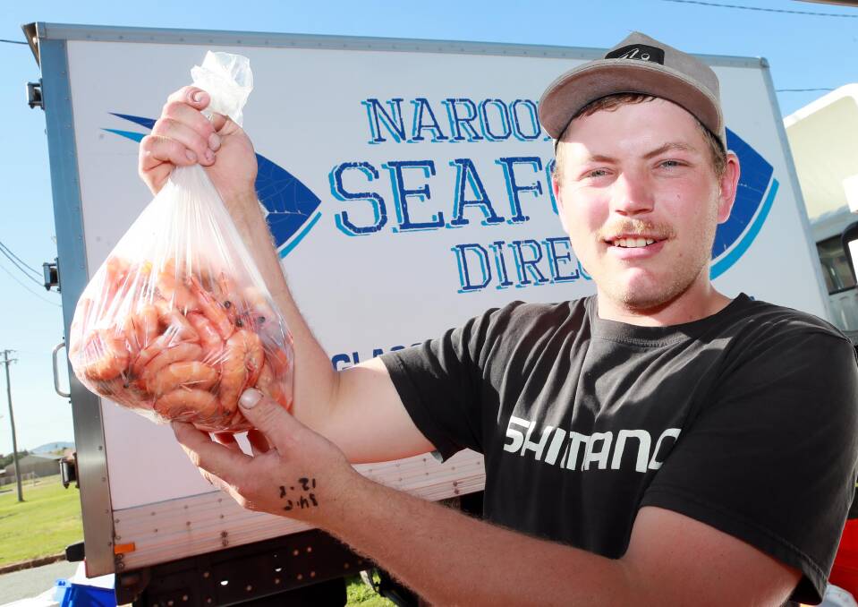Mitch Abbott with some prawns
