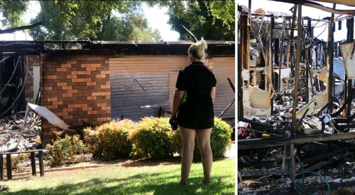 HOUSE DAMAGED: Christal Stanley looks at the damage done to her home of more than 15 years. Pictures: Supplied/Jessica McLaughlin 