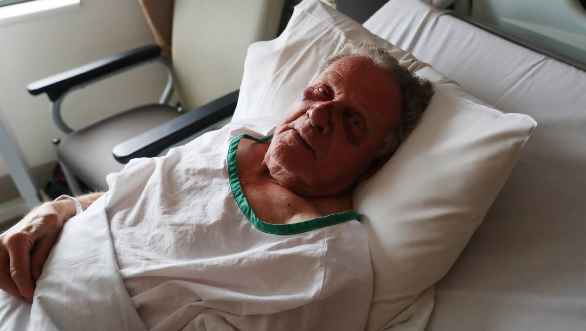 Gerald Louttit, 86, at Wagga Base Hospital after he assaulted at his Turvey Park home. Picture: Emma Hillier 
