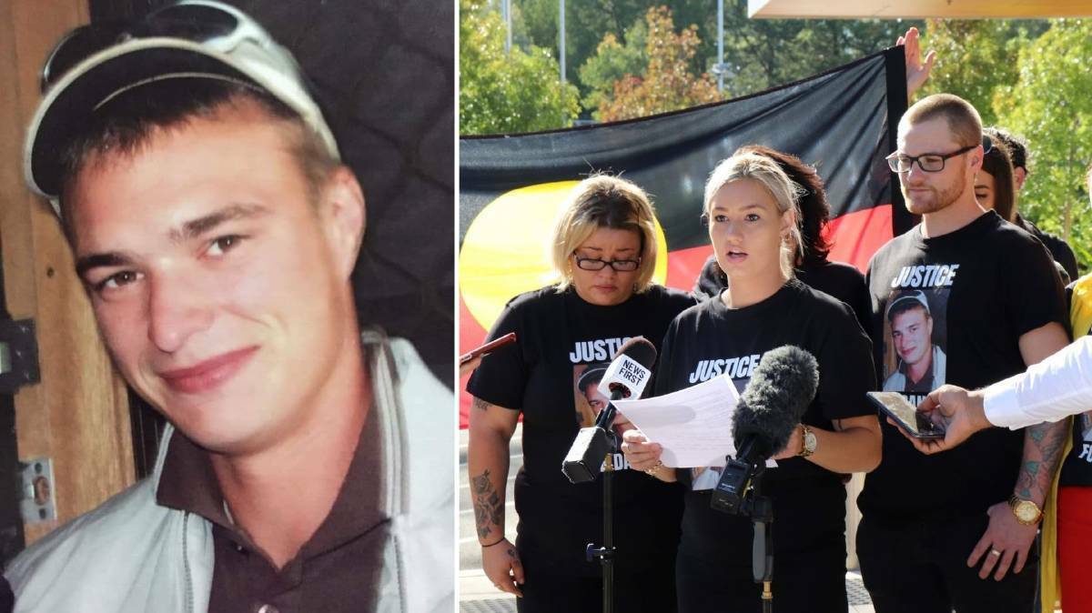 HEARTBROKEN: Nikita House addresses the media in February over the loss of her brother Danny Whitton (left) in custody. Pictures: Contributed, ALS NSW/ACT