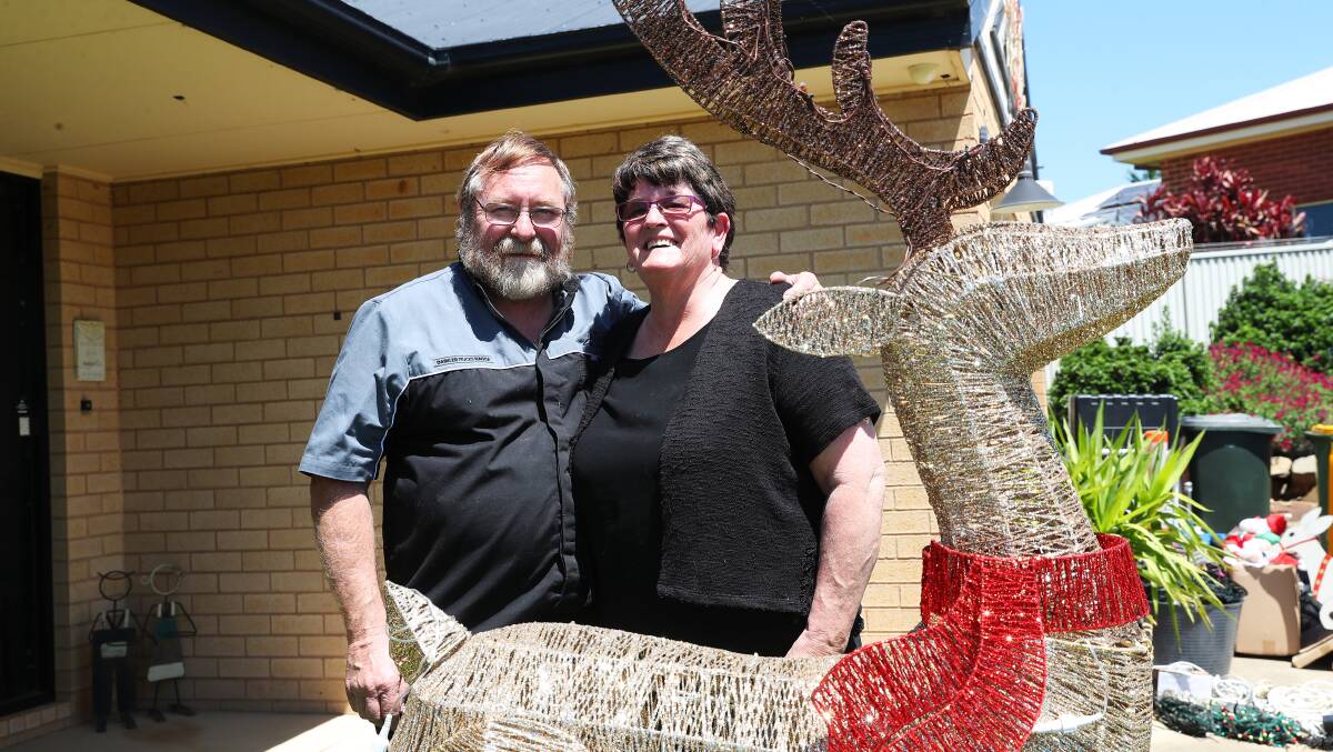 TWINKLE TWINKLE: Shirley and Robert O'Brien of Lyndoch Place in Bourkelands are Wagga Christmas light royalty. Picture: Emma Hillier 