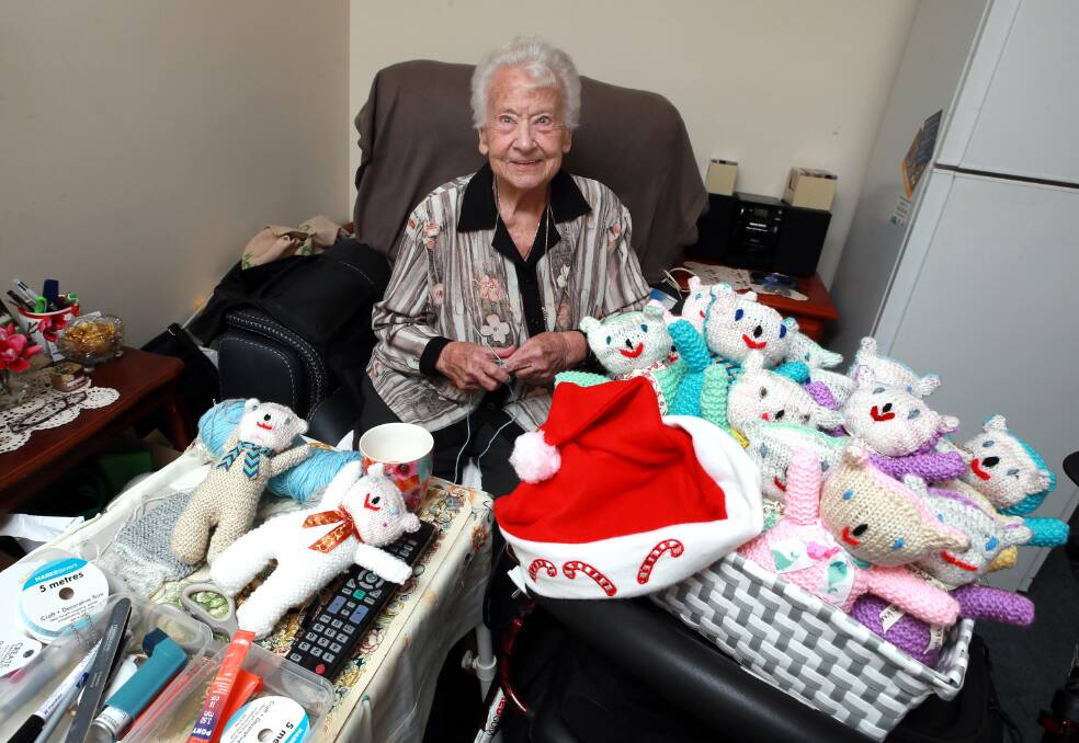 ALL SMILES: Betty McCartney says she hopes that the beanies and teddies bring joy to the children who receive them. Picture: Les Smith 