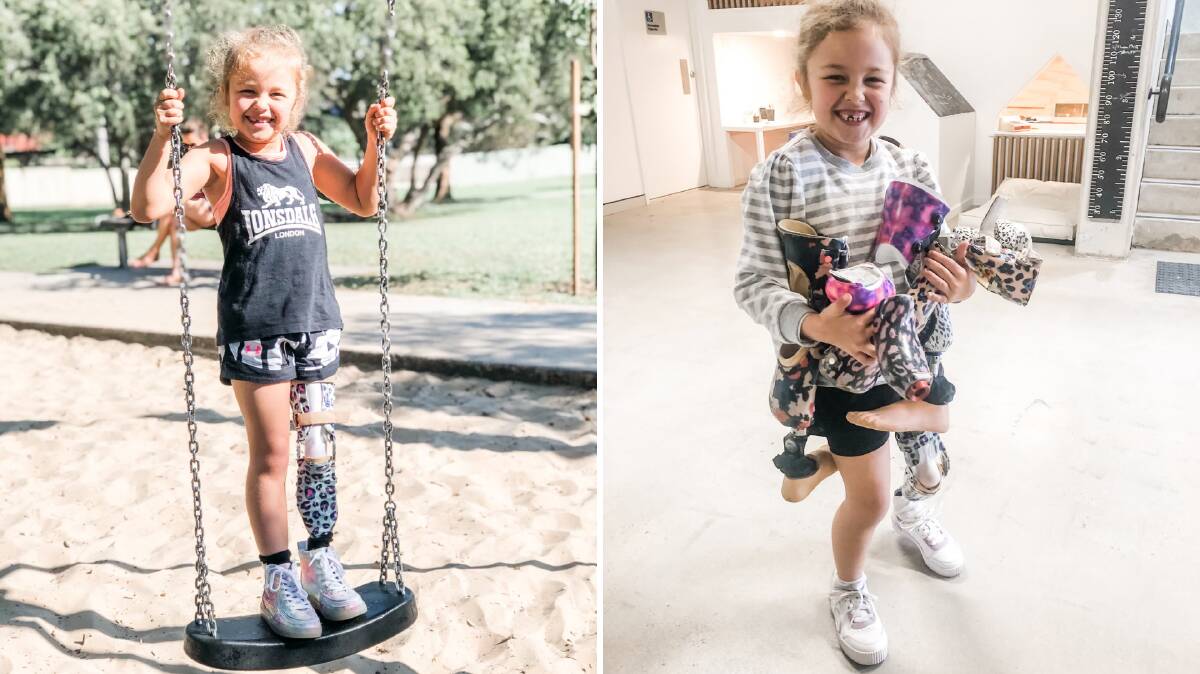 Mia Stewart is a happy, thriving seven-year-old who has not let her health battles stop her. Pictures: Supplied 