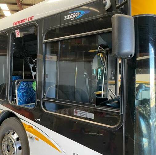 Busabout says one of its buses requires repairs after the incident. Picture: Supplied 