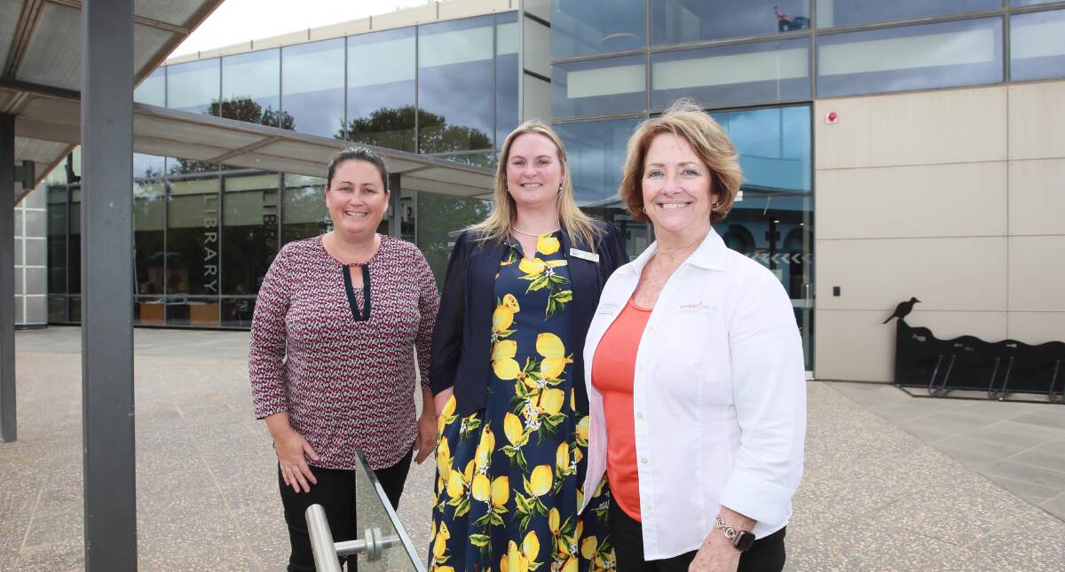 WOMEN HELPING WOMEN: Vanessa Keenan, Cassandra Coleman and Karen McKeown all spoke at the forum held at Wagga City Council's chambers. Picture: Les Smith 