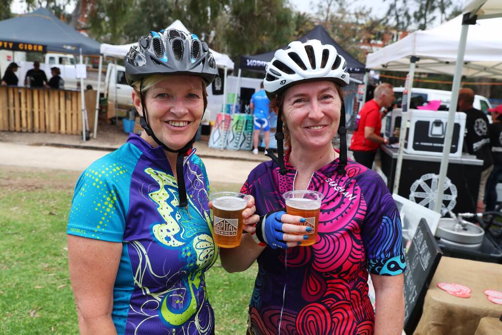 SAY CHEESE: Anne Hughes and Lisa Foley at the 2019 Beers and Gears festival. Picture: Emma Hillier 