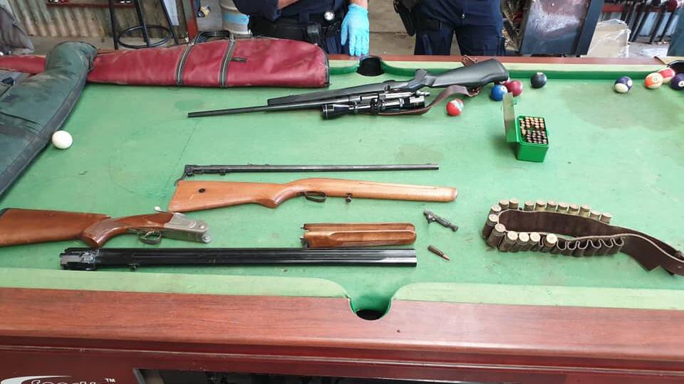 Officers located and seized a number of unregistered firearms at a property at The Rock earlier this year. Picture: NSW Police 