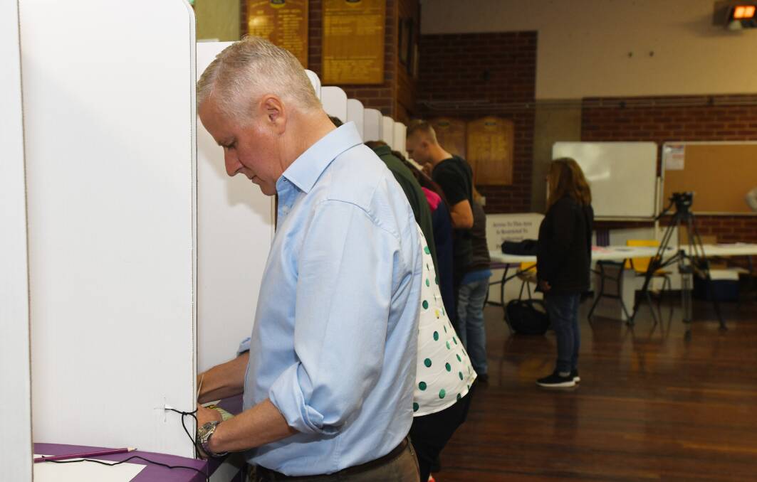 EASY DECISION: Riverina MP Michael McCormack casts his vote at the 2019 federal election.
