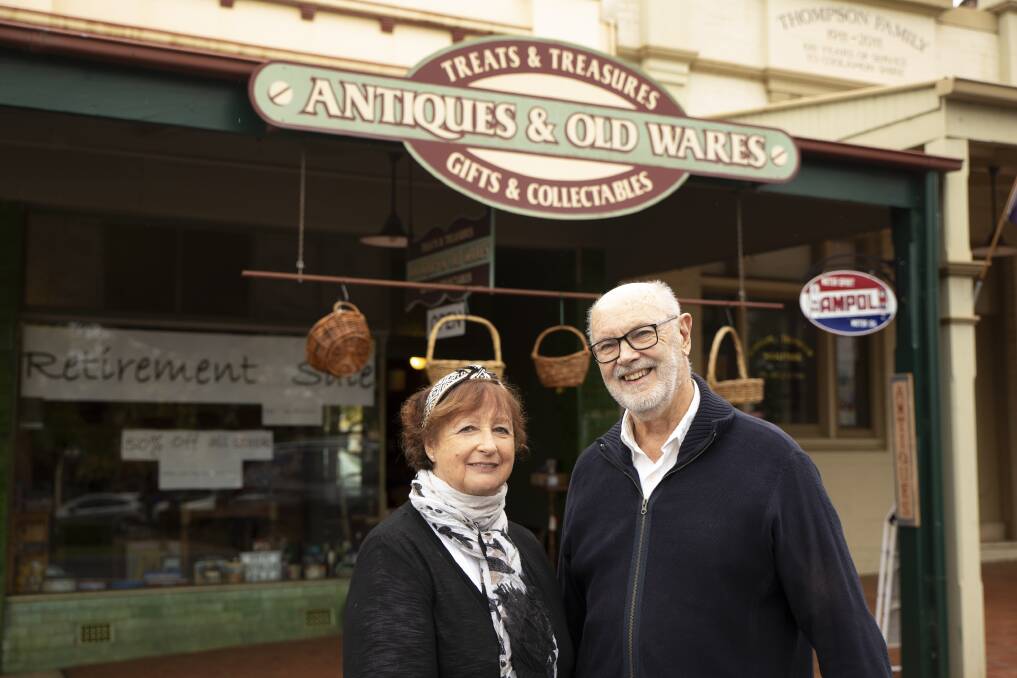 RETIREMENT: Iconic antique store Treats and Treasures will close down at the end of the financial year as retirement beckons for owners Sharon and Grahame Miles. Picture: Madeline Begley