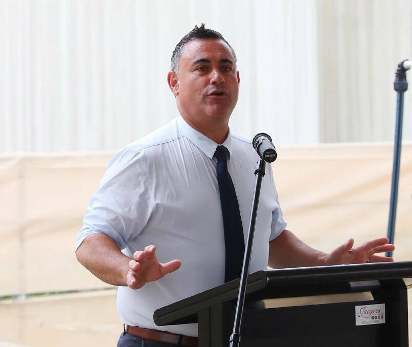 Deputy Premier John Barilaro speaking during a visit to Wagga in 2019.