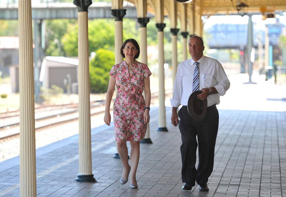 CONTROVERSY: The relationship between Gladys Berejiklian and Daryl Maguire, pictured in Wagga in 2015, is again under scrutiny, with Labor pushing to have the premier referred to the Independent Commission Against Corruption.