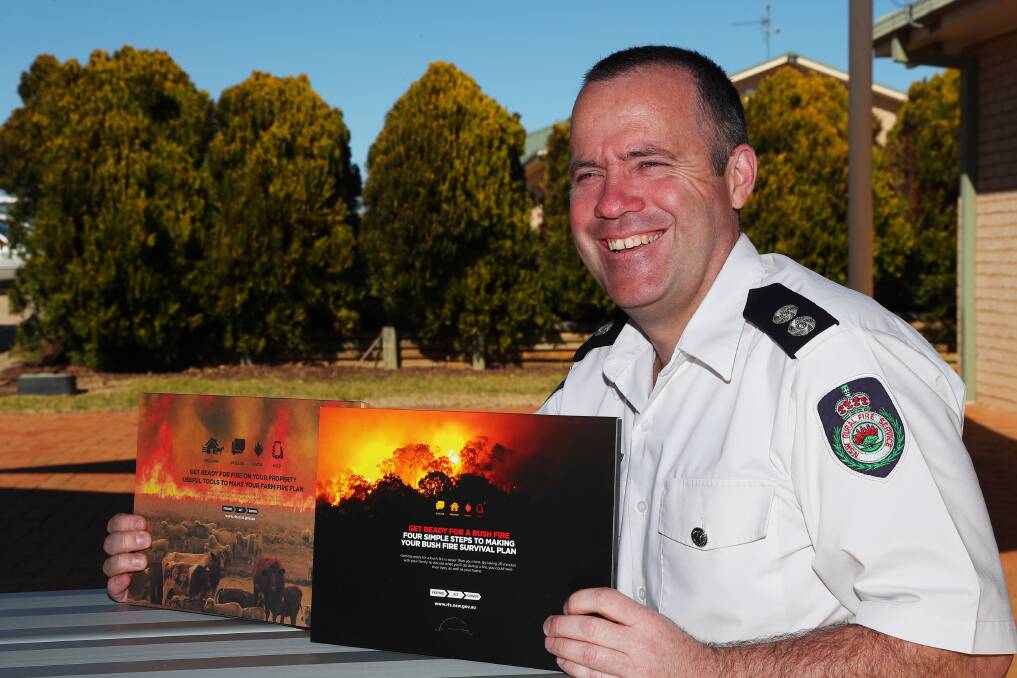 BE PREPARED: RFS Riverina's Bradley Stewart is urging residents to use this weekend to trim trees, clean gutters and clear combustible materials from around their home.
