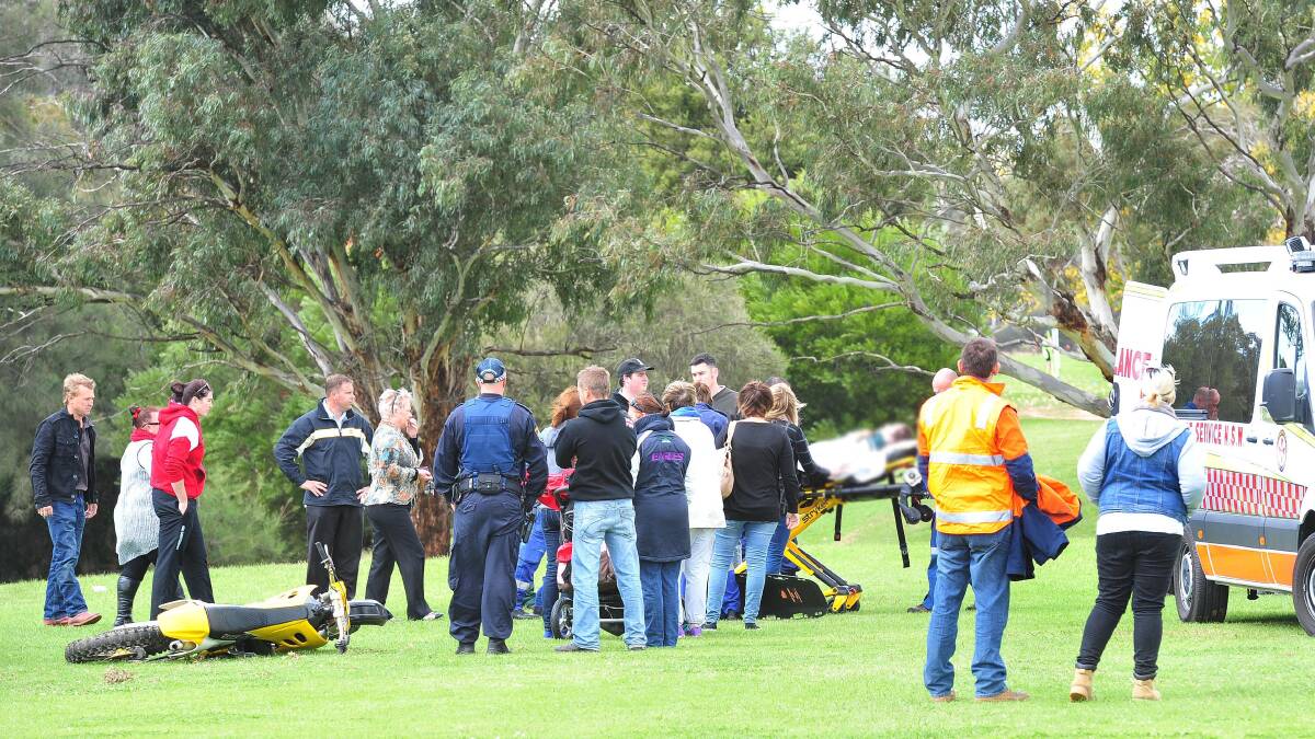 CRASH SCENE: The incident at Jubilee Park in May 2015 when a teenager crashed a trail bike into an 11-year-old girl, leaving her with life-threatening injuries. She was playing an Aussie Rules game at the time.