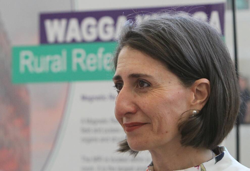 Former NSW Premier Gladys Berejiklian, pictured in Wagga in 2017, is getting no sympathy from one letter-writer.