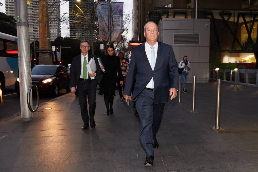 Daryl Maguire leaves the ICAC on Friday evening. Picture: AAP