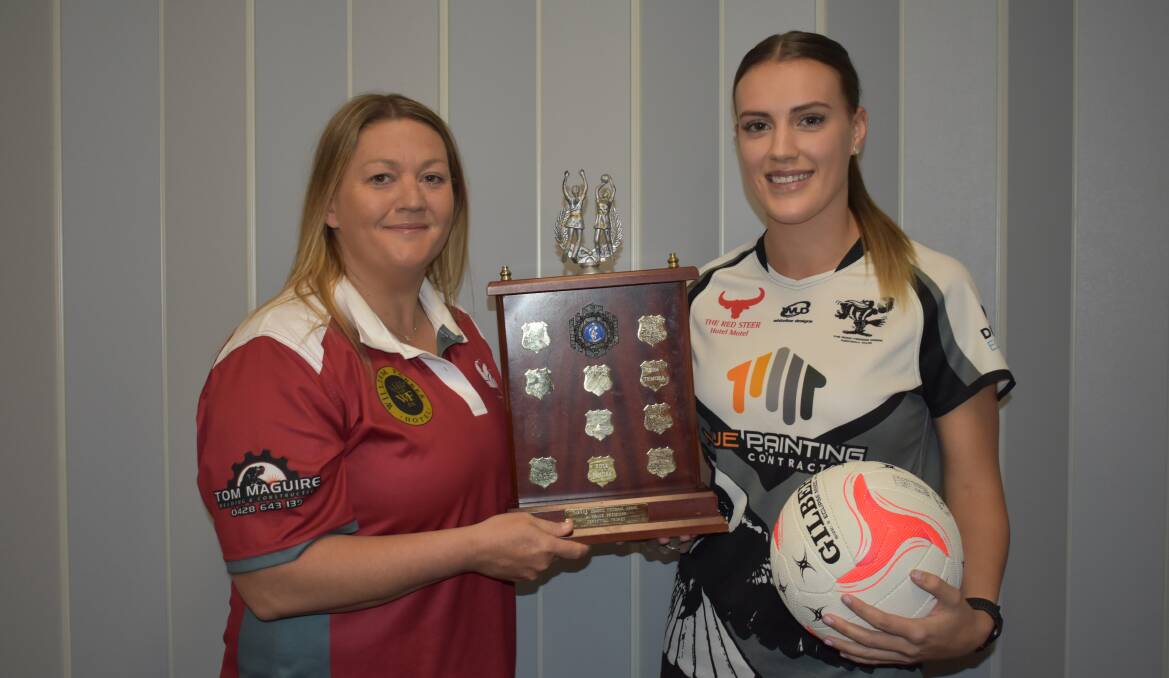 REMATCH: CSU coach Kirsty Lowe and her opposite, The Rock-Yerong Creek's Sarah O'Leary, ahead of Saturday's Farrer League A Grade netball grand final. Picture: Courtney Rees