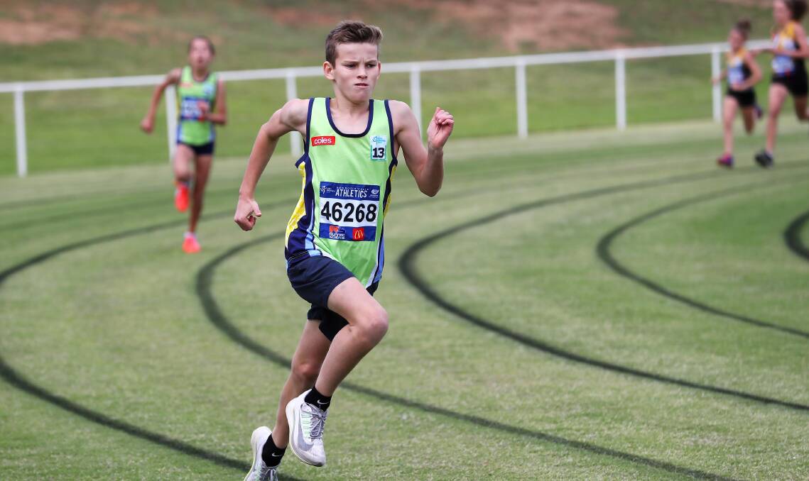 Kooringal-Wagga's Max Deal on his way to victory in the under 13 boys 400m race at the eastern Riverina zone carnival last year. The next step in the little athletics representative schedule is this weekend's Region Four championships in Griffith. Picture: Emma Hillier