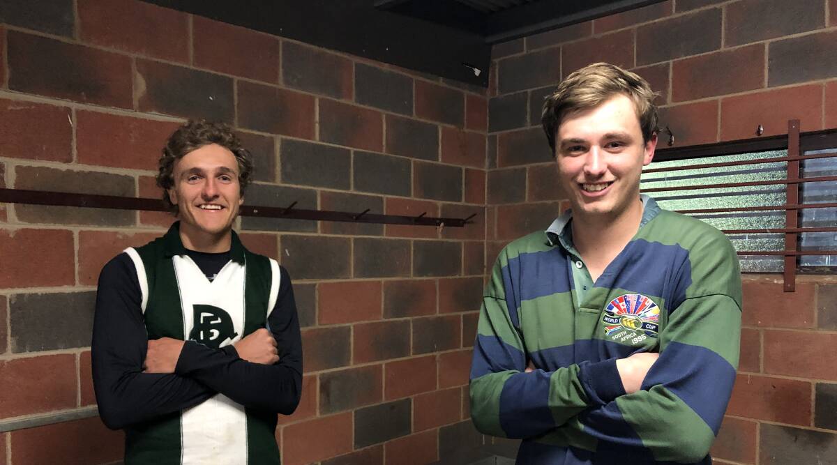 SIDE BY SIDE: Marrar's Jack Reynolds (left) and fellow defender, younger brother Harry, are enjoying a full season of senior football together. 