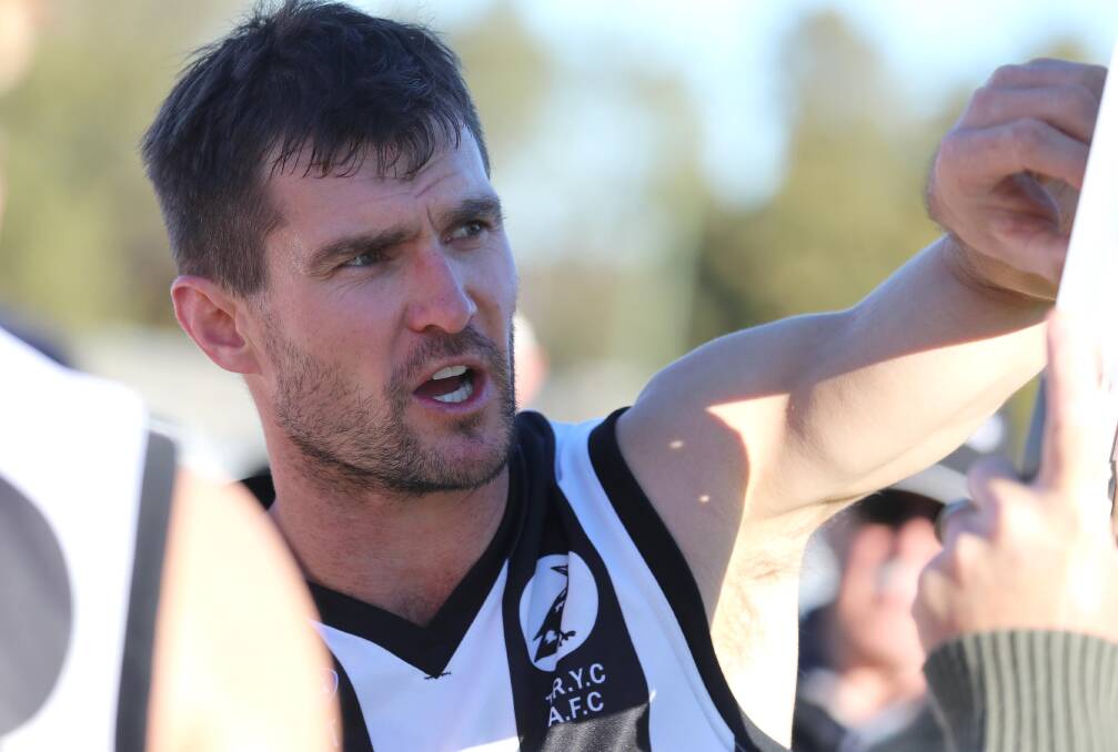 The Rock-Yerong Creek coach Tom Yates kicked four goals from the midfield in Saturday's big win against Coleambally. 