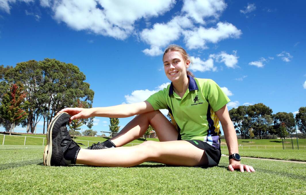 ON TRACK: Racewalker Hannah Mison at training in Wagga after two key victories in 5000m events. Picture: Les Smith