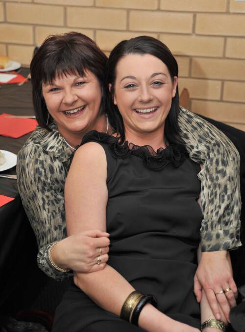 The Winters' aunty, Lexie Keating (left) in 2011 with Michelle Howarth at a North Wagga premiership 1991 premiership reunion. Bunge Winter played in the 1991 win.