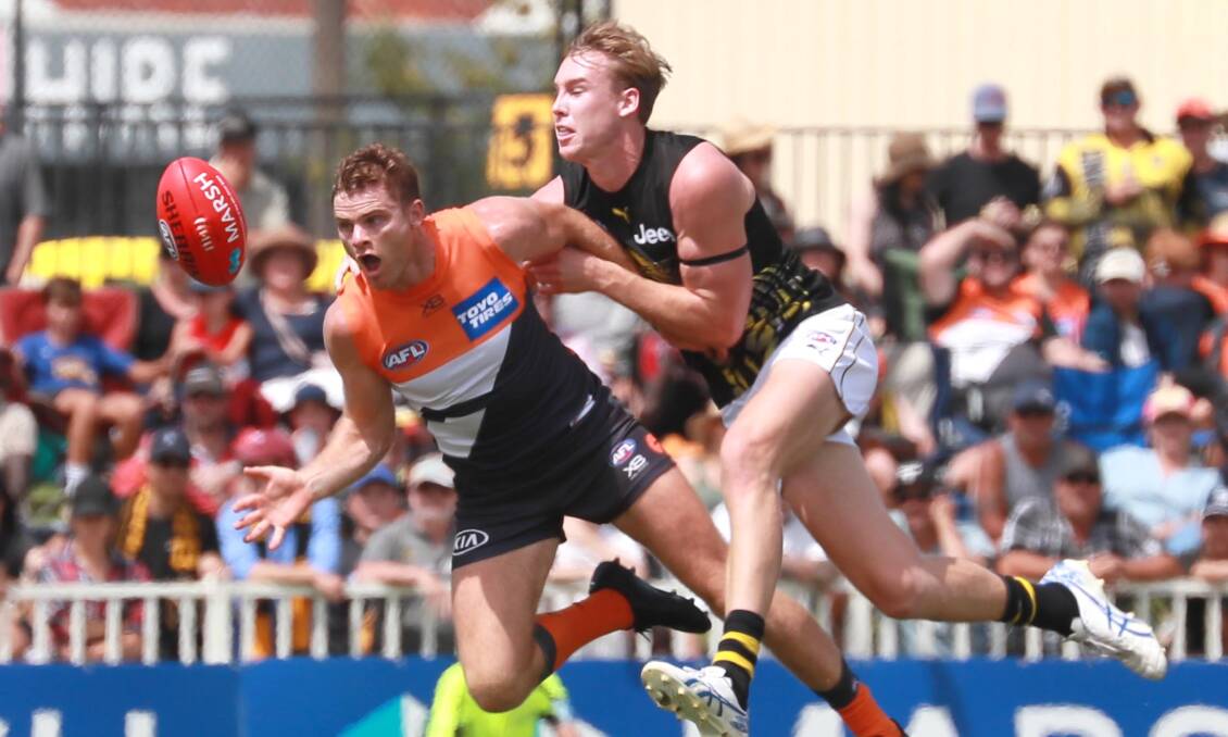 The GWS Giants v Richmond game in Wagga was just two weeks ago. It was the last time the two AFL clubs played in front of a crowd. And it feels a world away from today. Picture: Les Smith
