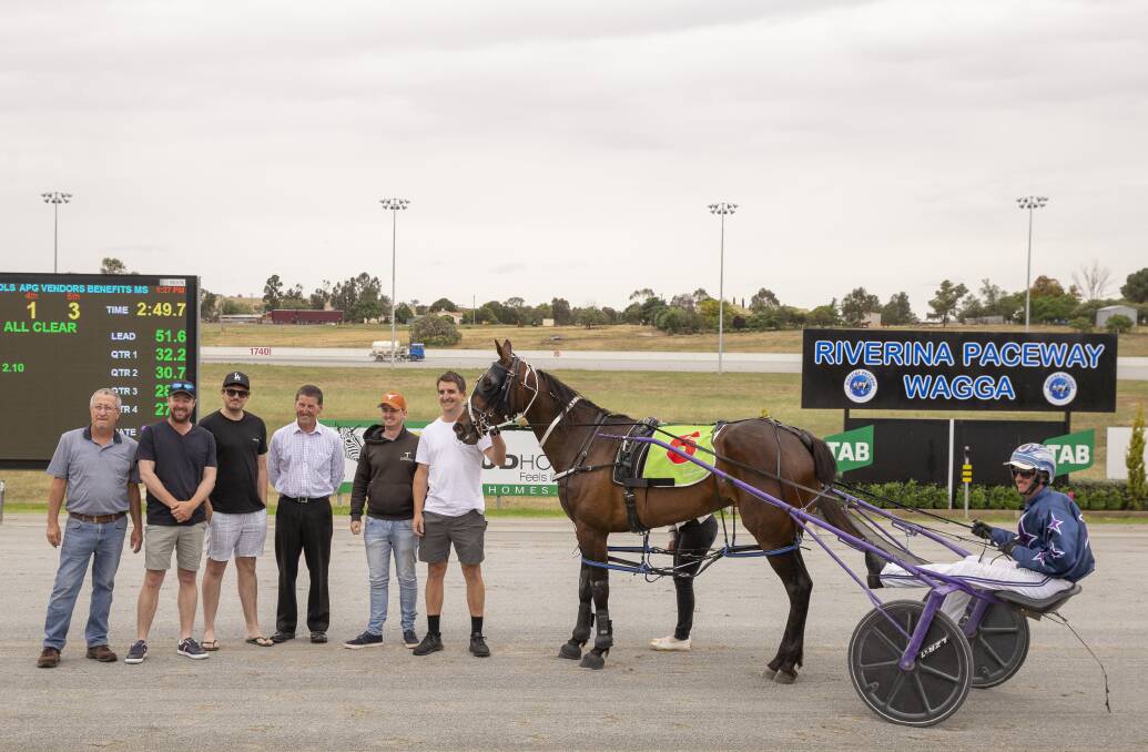 POPULAR WINNER: A handful of enthusiastic owners were on track to witness, and celebrate, a dominant first win for the Ellen Bartley-trained Our Royal Ruby, driven by Blake Jones. Picture: Ash Smith