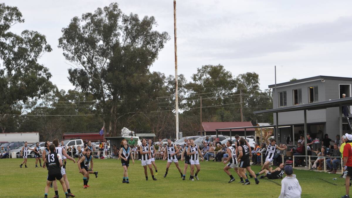 The Jets take on The Rock Yerong Creek at Ariah Park last year. Pictures: Peter Doherty